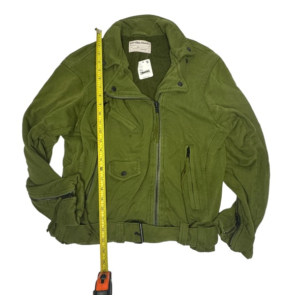 SALE NWT Free People Rebel Rebel Knit Moto Jacket green xs - Picture 11 of 16